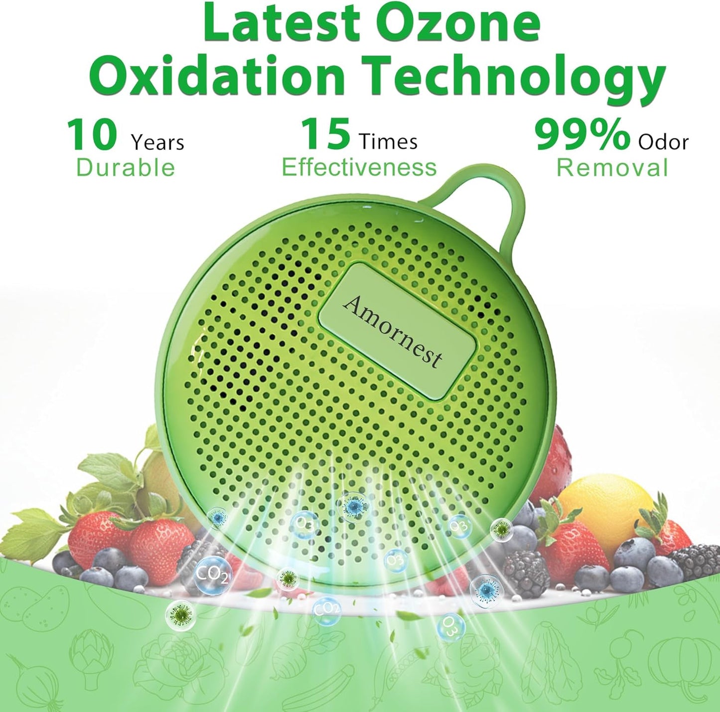 Refrigerator Deodorizer Odor Eliminator, Last for 10 Yeas Fridge Deodorizer Compact Fridge Freshener Deodorizer More Effective Than Baking Soda Bamboo Air Purifying Bags,Grass Green