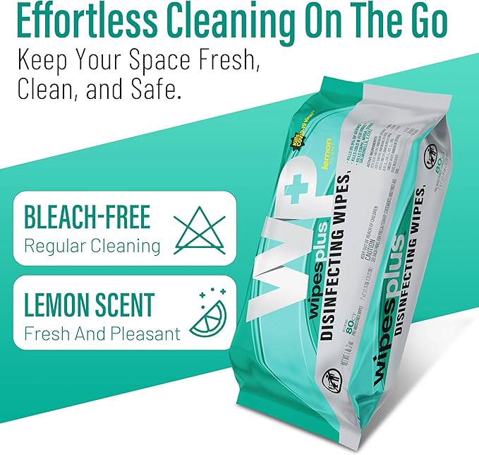 WIPESPLUS Countertop Wipes Table Wipes, Wet Wipes, 960 Count, (12 Packs of 80)