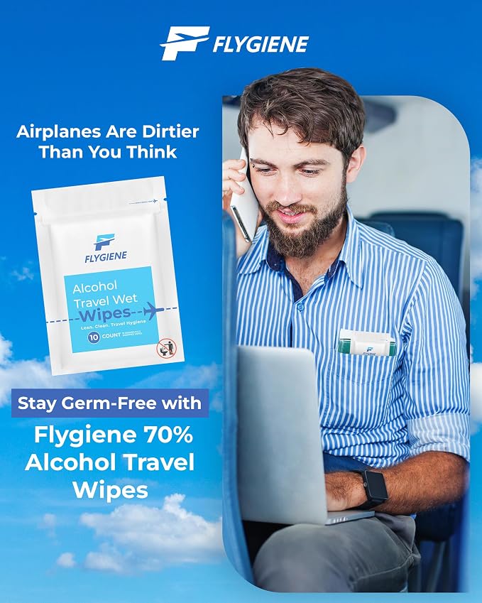 Travel Sanitizing Wipes (20 Count (2 Packs of 10))