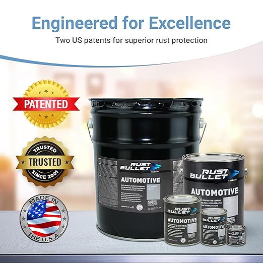 RUST BULLET Automotive - Metallic Gray - (6) 4 Oz - Rust Inhibitor & Protective Coating for Cars, Trucks, & Metal Surfaces, UV Resistant, No Topcoat Needed