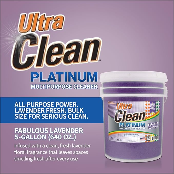 Ultra Clean Platinum Multipurpose Cleaner, Non-Abrasive, Lavender, 5 Gallons
