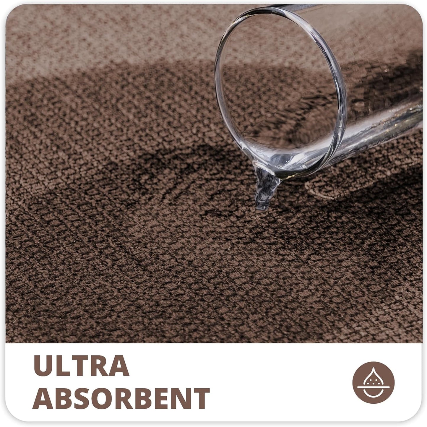 Bath Mat,Ultra Thin Bathroom Rugs,Rubber Bath Mats for Bathroom,No Slip Bath Rugs,Quick Dry,Machine Washable,Low Pile,Absorbent,Shower Outside,Sink,Home Decor Accessories.Brown,1'5"x2'3"(17x27inch)