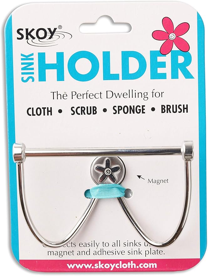 Skoy Cleaning Bundle - Cloth, Scrub, Red Towel and Sink Holder – Environmentally Friendly, Kitchen & Household Use, Plastic-Free Packaging, Great Gift Idea!