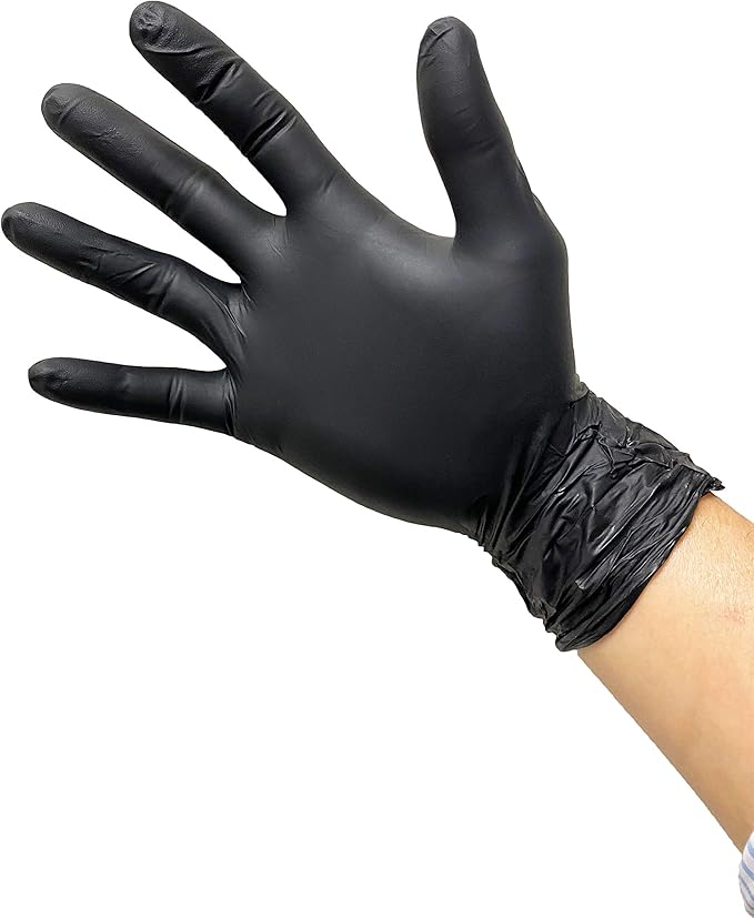 KingSeal UltraBlack-PRO Nitrile Exam Gloves, 5 MIL, Black, Professional Grade - 10 Boxes of 100 (1000 Count)