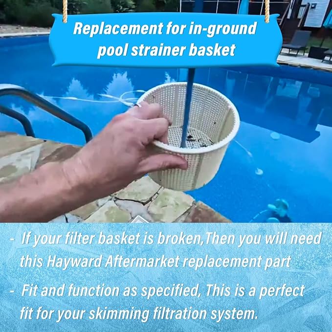 ChangTa Pool Skimmer Basket Replacement, for Hayward SPX1082CA & Aladdin B-152 Skimmer Models SP1082 SP1083 SP1084 1085 1086 SP1075 1075T 1076 1077 Skimmers Basket 2pack