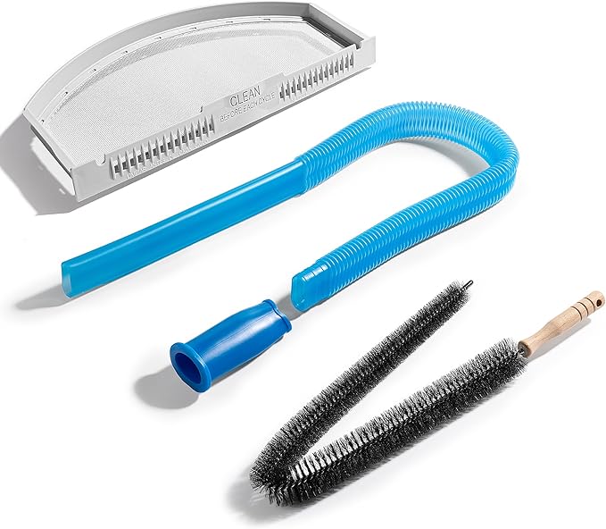 Dryer Lint Filter Replacement Kit for GE WE03X23881 - Includes Cleaner Brush & Flexible Hose - Stainless Steel Lint Screen for Dryer GTD42EASJ2WW, GTD33EASK0WW, GTD65EBSJ3WS