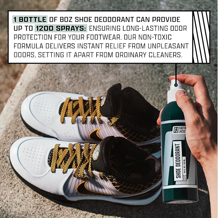FACTORY LACED Sneaker Care Kit — Shoe Cleaner with Deodorizer & Water Repellent Spray, 2 Brushes & Microfiber Towel — Works on Jordan, Nike, Adidas — Leather, Suede, Canvas & Mesh