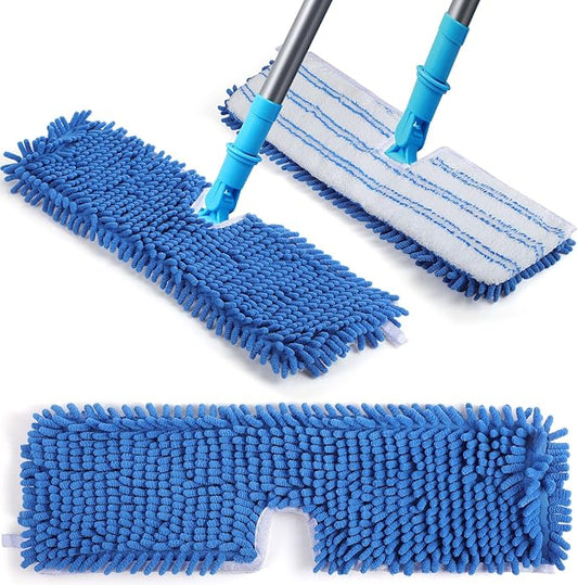 Chengu 3 Pieces Microfiber Flip Mop Refills Replacement Heads Double Sided Cleaning Pads Machine Washable Mop for Dry and Wet Kitchen Home Use