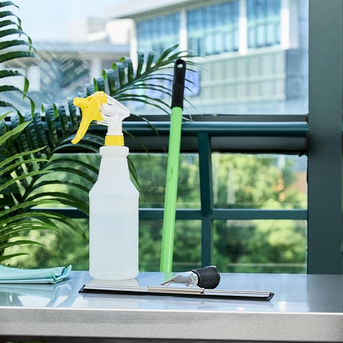 Restaurantware-Clean Tek Professional 11.81 Inch Window Squeegee, 1 Cleaning Squeegee with Rubber Blade - No-Slip Handle, Clean Mirror Or Car Windshield, Stainless Steel Wiper for Glass Door