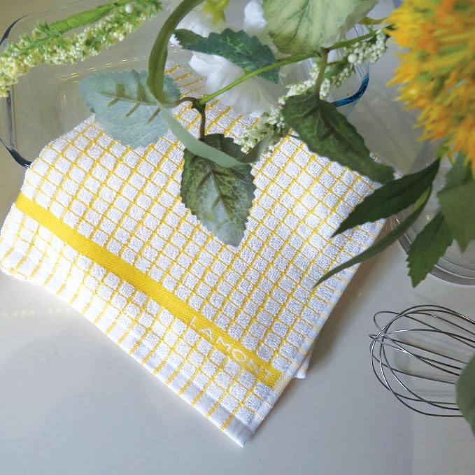 Samuel Lamont Poli Dri Tea Towels - Set of 3 100% Cotton 27.5 x 19 Inch (Gold)