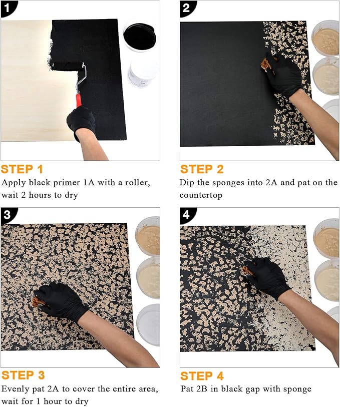 GLAINTE Granite Countertop Paint Kit - Sand Counter Top Refinishing Kit for Kitchen Bathroom