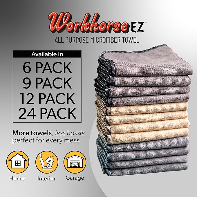 Chemical Guys AllSwipe Multi-Purpose Microfiber Towels for Cars, Microfiber Cleaning Cloth Multi Color Drying Towels Car Detailing for Wash Interior and Glass, 14 x 12 Inch - 6 Pack