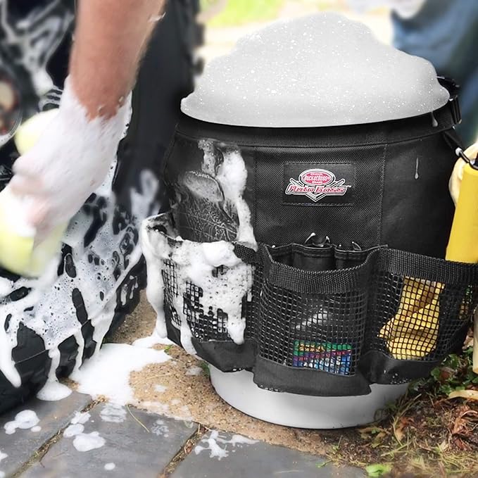 Bucket Boss Auto Wash Organizer for 5 Gallon Bucket - Fast-Drying, Black, AB30060 & Meguiar's Water Magnet Microfiber Premium Car Drying Towel - Super Plush