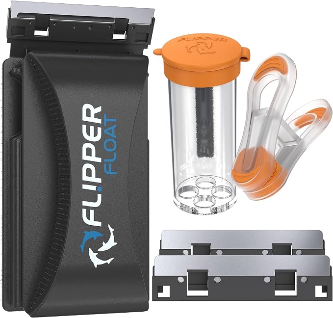 Flipper Cleaner Float - 2-in-1 Floating Magnetic Aquarium Glass Cleaner - Standard Aquarium Scraper Replacement Blades for Fish Tank Cleaning Kits - Aquarium Cleaner Fish Food Feeding