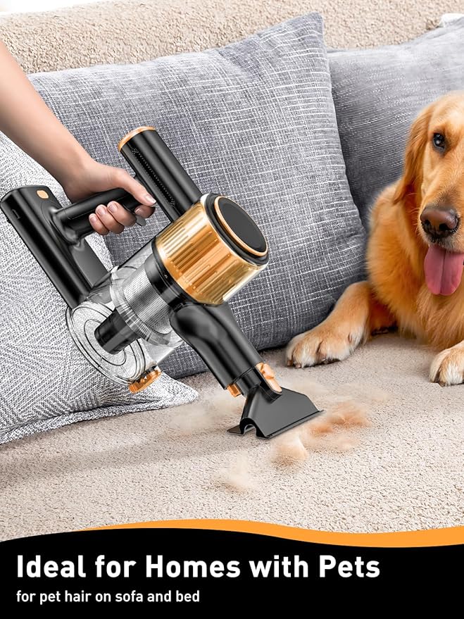 Cordless Vacuum Cleaner, 40Kpa 8 in 1 Powerful Suction Lightweight Stick Vacuum Cleaner for Home, LED Display, 3 Suction Modes, 45Mins Detachable Battery Vacuum for Hard Floor Carpet Pet Hairs