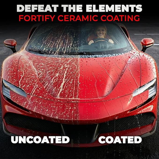 SHINE ARMOR Fortify Quick Coat: 3-in-1 Complete Detailing Spray - Car Wax, Waterless Wash and Ceramic Coating - Paint Protection for Cars, Trucks, Bikes and SUVs, Made in USA, 16floz