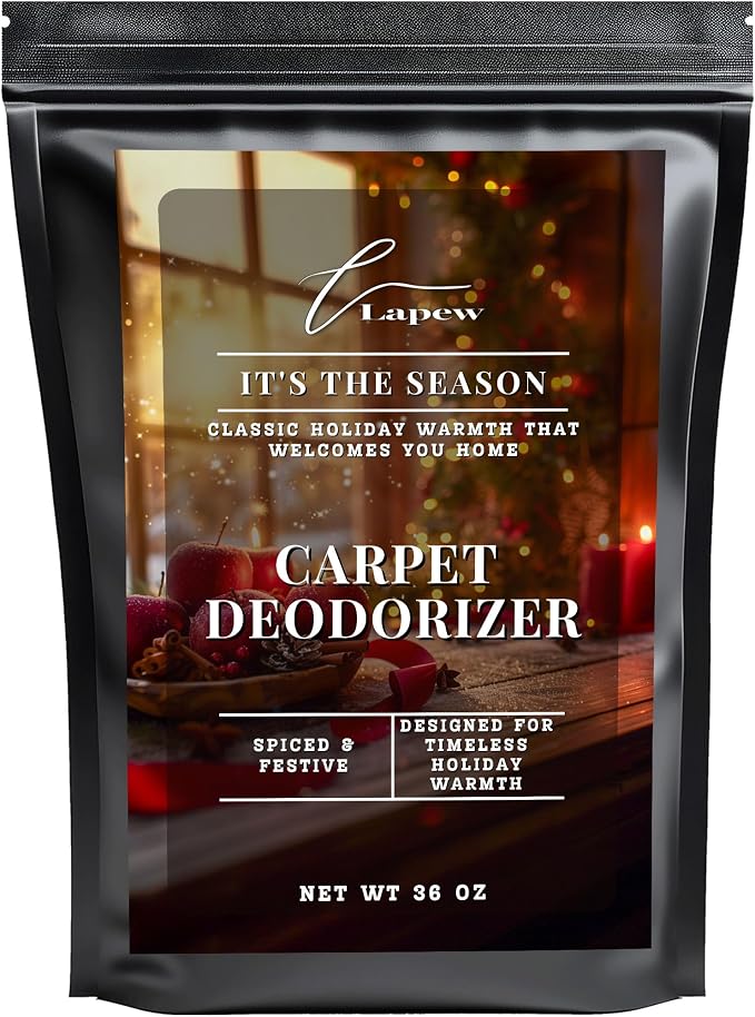 Lapew It's The Season Carpet Deodorizer Powder - Pet Safe Freshener for Vacuuming | Scented Odor Eliminator for Home | 36 oz