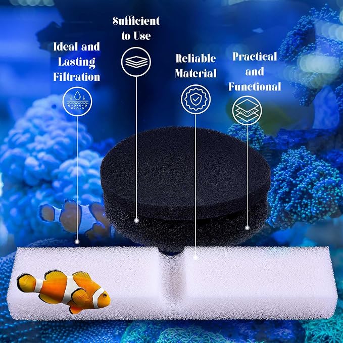 Threlaco 24 Pcs Aquarium Filter Media Kit Compatible with Fluval Fx4/Fx5/Fx6 Filters, 4 Bio-Sponge Pads, 6 Bio-Sponge Block, 6 Activated Carbon, 4 Carbon Foam Pad, 2 Silicone Lube, 2 Ceramic Rings