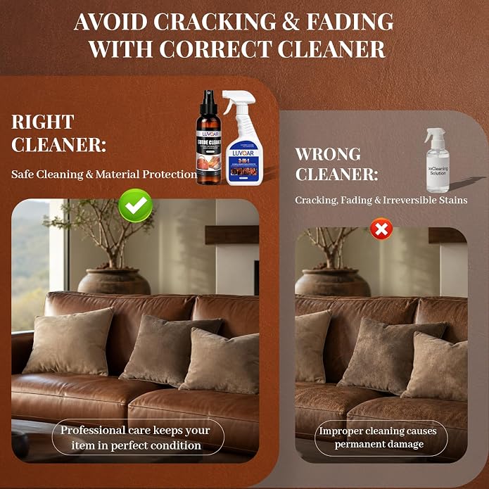 Suede Conditioner and 3-in-1 Leather Cleaner and Conditioner,for Car Interiors, Apparel, Furniture, Boots