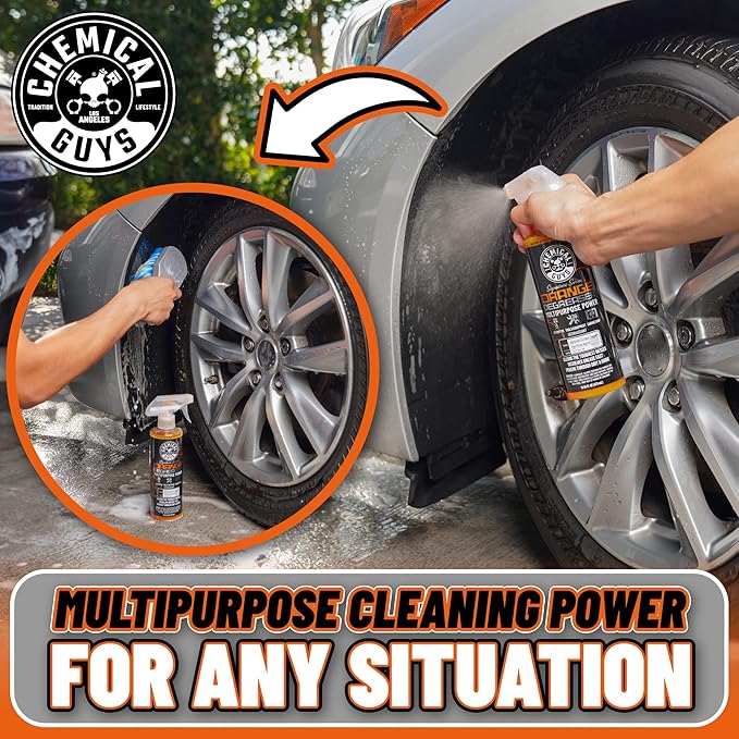 Chemical Guys CLD_201B Signature Series Orange Degreaser, Multipurpose Power, Safe for Cars, Trucks, SUVs, Motorcycles, RVs & More, 128 fl oz (1 Gallon) with 16 oz. Spray Bottle (2 Item Bundle)