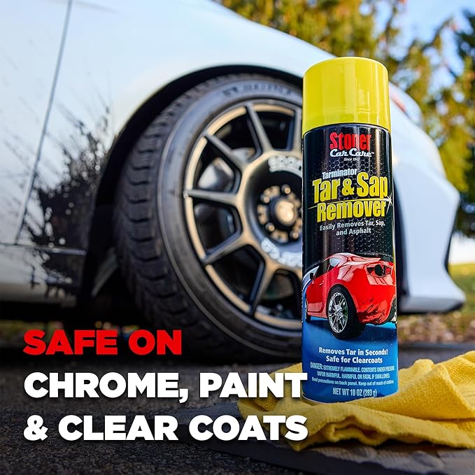 Stoner Car Care 91157 Tarminator Tar, Sap, and Asphalt Remover – Fast Acting Tar and Sap Remover for Cars – Clear Coat Safe Auto Cleaner for Paint, Chrome and Wheels – 5 Gallon