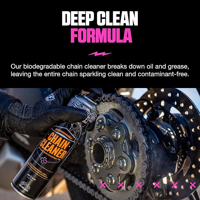 Muc-Off Motorcycle Chain Cleaner, 16.9 fl oz - Chain and Degreaser Spray for Cleaning - for On and Off-Road