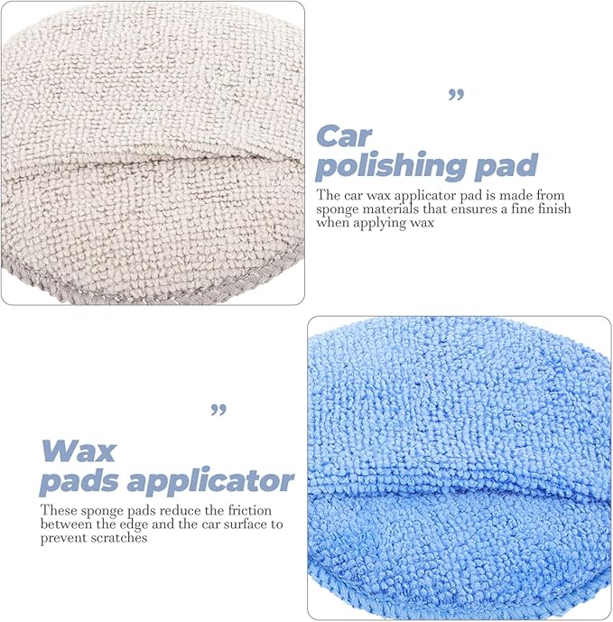 GLEAVI 10pcs Car Wax Applicator Pads Microfiber Sponge for Polishing and Cleaning Ergonomic Design for Maximum Control Soft Texture for for Automotive Detailing