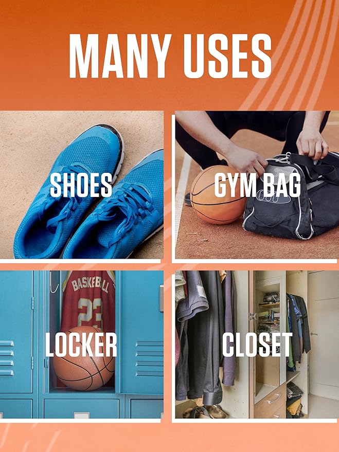 Sneaker Ball Shoe Odor Eliminator & Remover - Fresh, Clean Scent Blocks Odors - Twist-to-Activate - Compact & Durable - Fun, Colorful Designs - Ideal for Shoes, Gym Bags, Lockers, Golf, 6 Pack