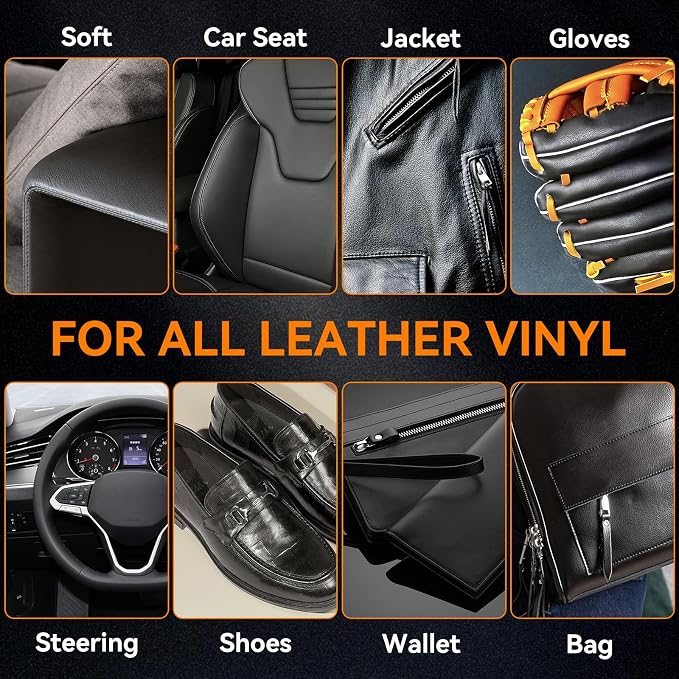 LUXGROVE® Black Leather Recoloring Balm, Leather Repair kit for Vinyl Furniture, Leathers Dye Paint for Faded & Scratched Leathers Couches, Car Seats, Shoes, Bag, Chair (50ml)