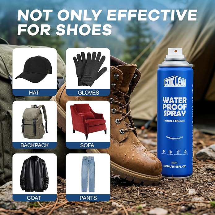 15.55 OZ Shoe Waterproof Spray, Rain & Stain Nano Repellent for Suede, Sneaker, Canvas, Fabric Shoe Protector Spray