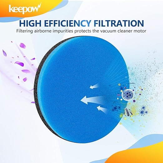 KEEPOW Replacement Parts Set for Bissell Cleanview Swivel Upright Bagless Vacuum 2252 2486 2488 2489 2253 2254 2258, 1 Brush Roll 1604545 + 2 Vacuum Belt 3031120 + 4 Vacuum Filters 12141