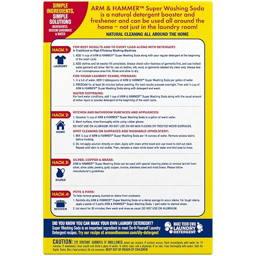 Arm & Hammer Laundry Detergent and Washing Soda Cleaning Bundle (18lb Pail + 55 oz Box)