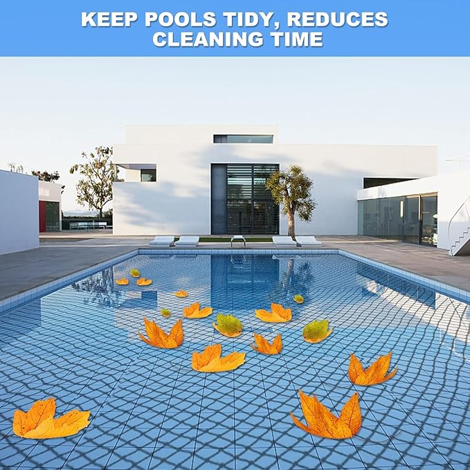 BUZIFU Pond Netting, 28 x 30FT Pond Net for Koi Ponds, Garden Pool Fine Mesh Pond Netting Cover for Leaves, Protects Koi Fish from Birds Cats Predators, with 14 Stakes and 30 Cable Zip Ties