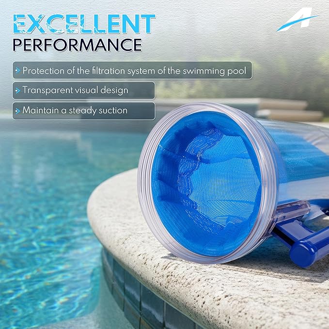 Large Capacity Pool Leaf Canister with Mesh Bag for 1.5" Hose, Compatible with Hayward W530, Pentair Navigator & Kreepy Krauly Cleaners