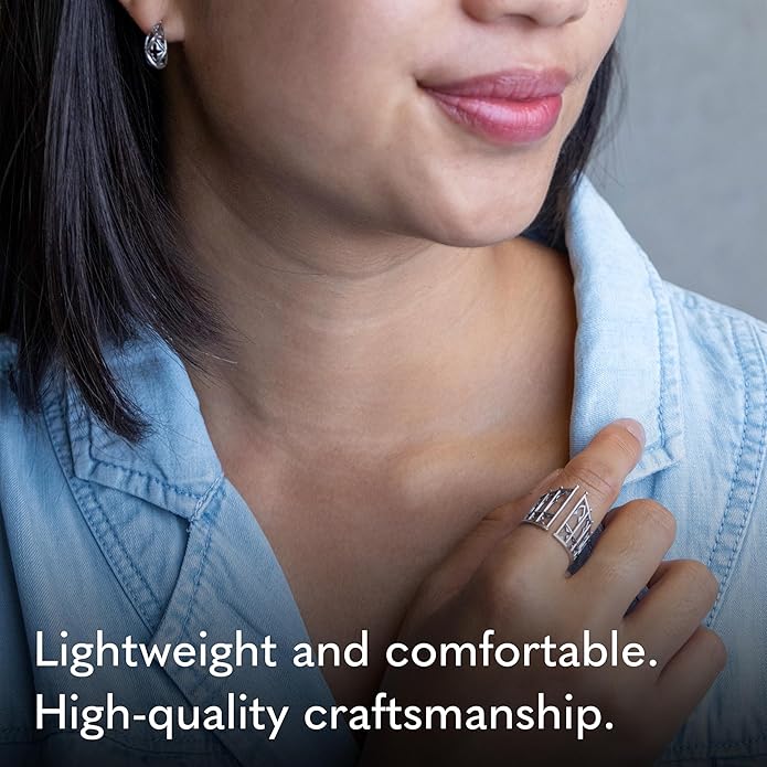 NINA DESIGNS Sterling Silver Rings - Adjustable Ring, Silver Jewelry for Women, 925 Sterling Silver, Gift for Women Women’s Rings