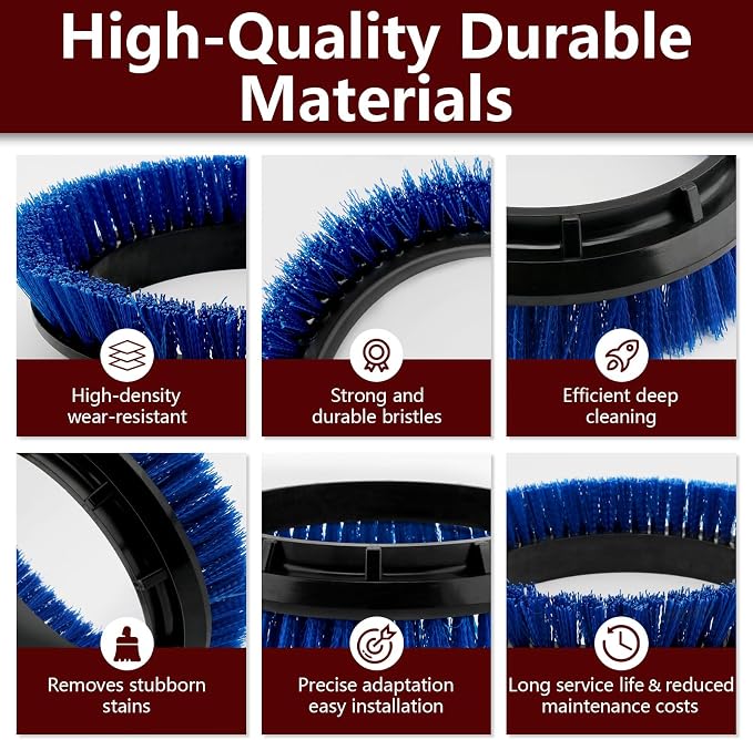 2 Pack 237058 Blue Crimped Polypropylene Scrub Orbiter Brush Replacement for Oreck Commercial ORB550MC, ORB600MW and ORB700MC Orbiter Floor Machines, for Bissell BGEM9000