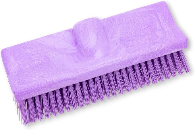 SPARTA 40423EC68 Plastic Floor Scrub Brush, Wall Brush, Equipment Brush With Nonabsorbent Bristles For Industrial Kitchens, Hospitals, Commercial Cleaning, 10 Inches, Purple