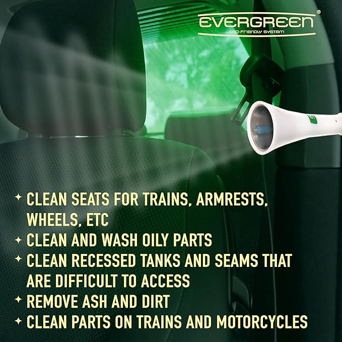 Nanoskin EVERGREEN Classic Tornado Cleaning Tool - Patented Pneumatic Cleaning Spray & Air Dry Device | Emits Pressurized Low Moisture to Detox Carpet, Plastic, Upholstery, Crevice, Felt, Metal & More