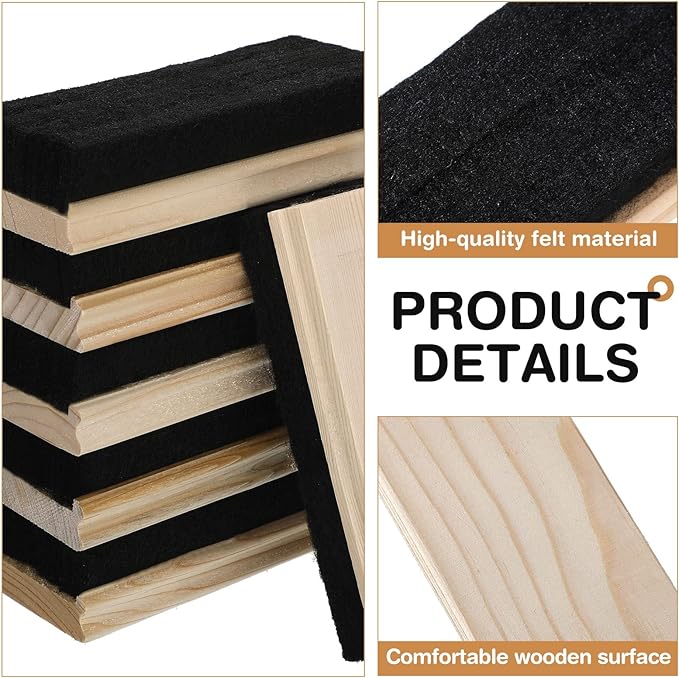Marspark Felt Style Erasers, Cleaner Dusters Felt Chalkboard Eraser for Kids Wood Chalk Eraser for Chalkboard Cleaners Dusters for Markers White Black Boards Paint School Students Teachers(6 Pieces)