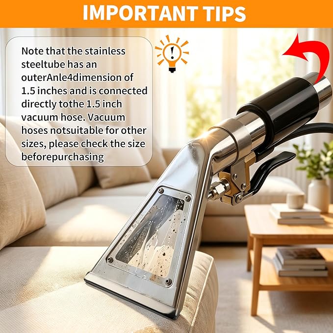 Upgrade Extractors Upholstery Detailing Tool with Viewing Window,Auto Detailing Tools Hand Wand, Carpet Cleaning Extractor with Clear Head for Mytee/ShopVac & Most Portable Carpet Attachment