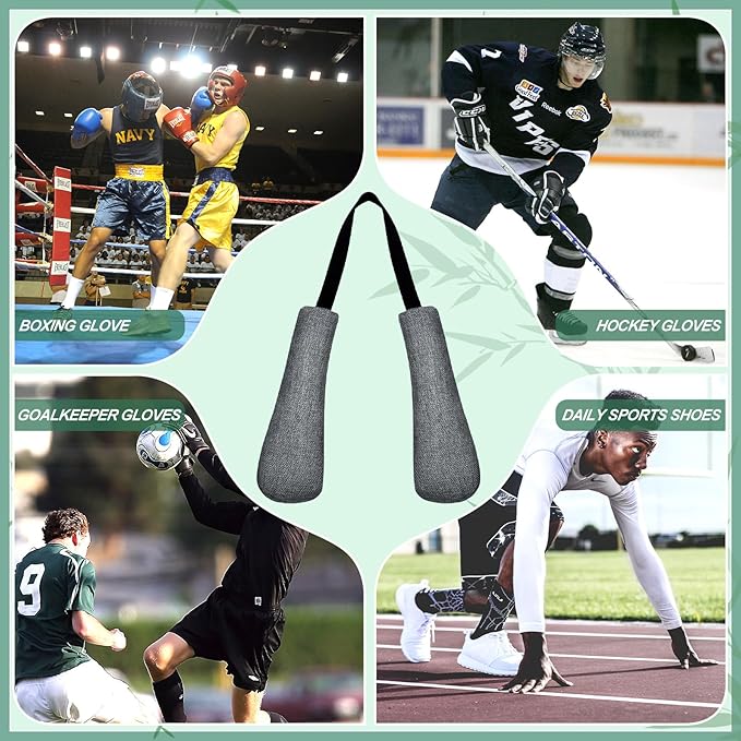 Timgle 2 Pcs Boxing Glove Deodorize Boxing Gear Odor Eliminator Bamboo Charcoal Deodorizer Boxing Glove Hockey Bowling Odor Eliminator Moisture Absorbing Sports Equipment for Bags Sports Gear