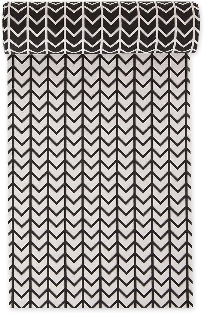 DII Fridge & Shelf Liner Collection Non-Adhesive, Cut to fit, Machine Washable, 12x20, Black Herringbone, 2 Piece