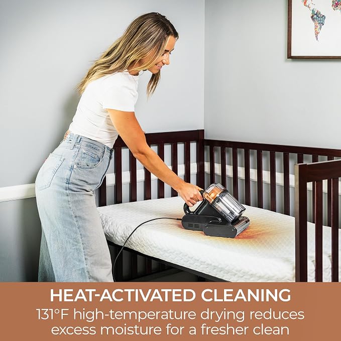Kenmore Mattress Vacuum with UV-C Light & HEPA Filter | 14KPa Suction, Handheld Bed Vacuum Cleaner Machine with 131°F heat drying for Couch, Pet Hair - MC2010