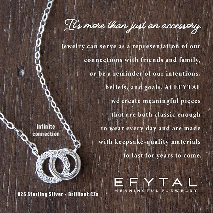 EFYTAL Mother Daughter Necklace, 925 Sterling Silver Mom Daughter Gifts, Mom Necklace for Women, Mother of the Bride Gifts