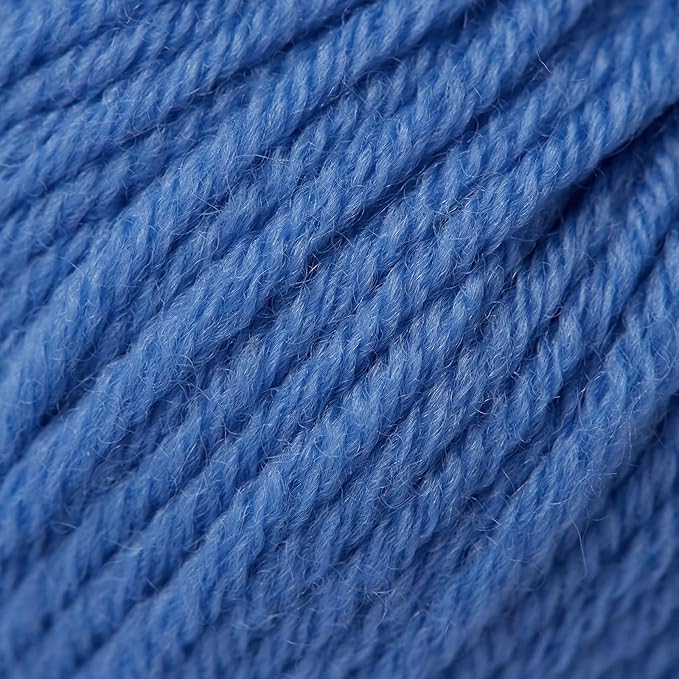 100% Merino Wool Yarn, 6-Ply Luxurious and Soft Yarn for Hand Knitting & Crocheting, 1.76 OZ/50g, 127 yds/116 Meters (Blue, 1 Ball)