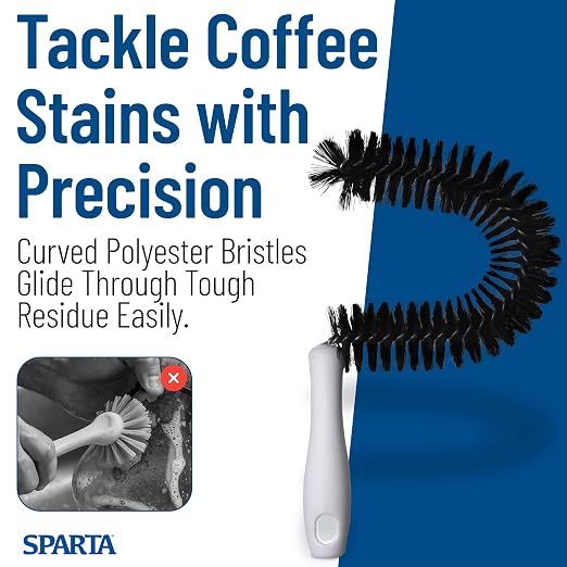 SPARTA Decanter Brush – SKU 4015300 Coffee Pot Brush, Curved Semi-Circular Design for Beverage Equipment, 10in
