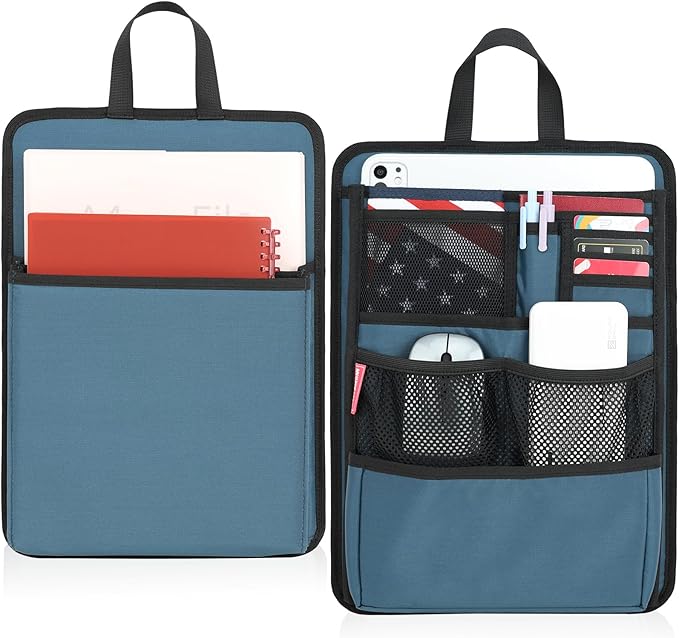 Rugged Silm Backpack Organizer Insert for Laptop A4 Binder Paperwork Document Textbook for Casual Business (Denim Blue)