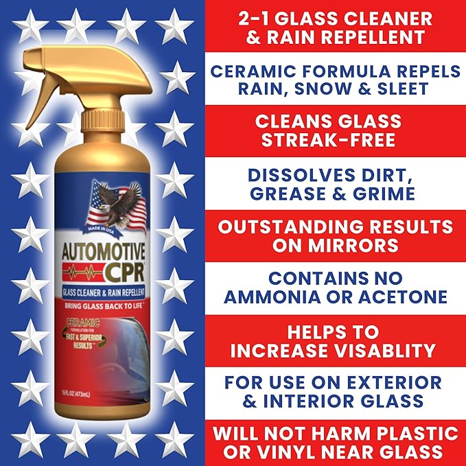 Exterior Bundle - Ceramic Paint Shine & Protector, Glass Cleaner & Rain Repellent, Tire Shine