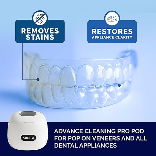 Ultrasonic Retainer Cleaner Machine for Invisalign – 45kHz Ultrasonic Cleaner for Dentures, Aligner & Mouth Guard with UV Light, 200ml Tank, Digital Timer – Dental Appliance & Night Guard Cleaning Pod
