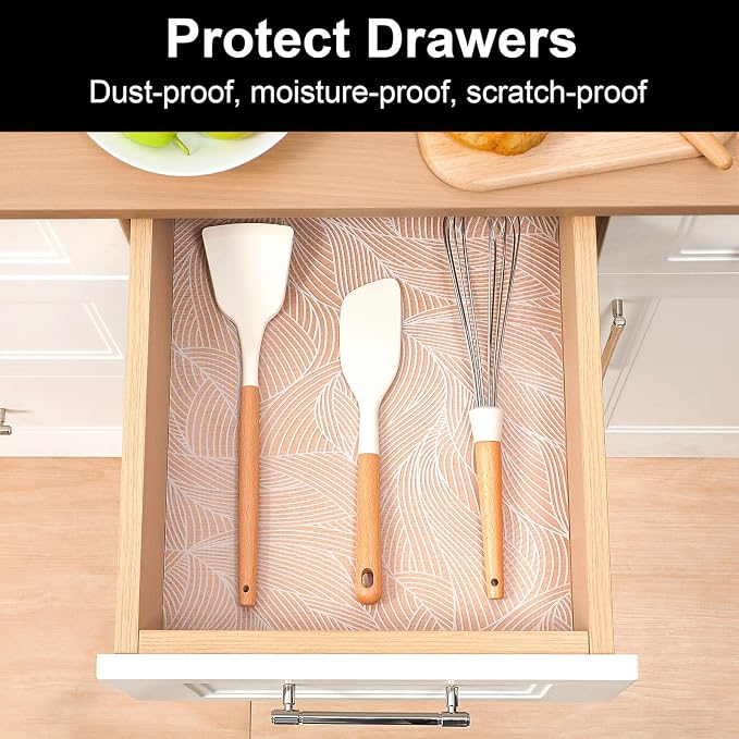Cooyes Shelf Liners for Kitchen Cabinets, Refrigerator Liners Waterproof & Oil-Proof Kitchen Cupboard Liner Drawer Mats EVA Material Non Adhesive Fridge Liner for Shelves（23.6" W x 236" L）